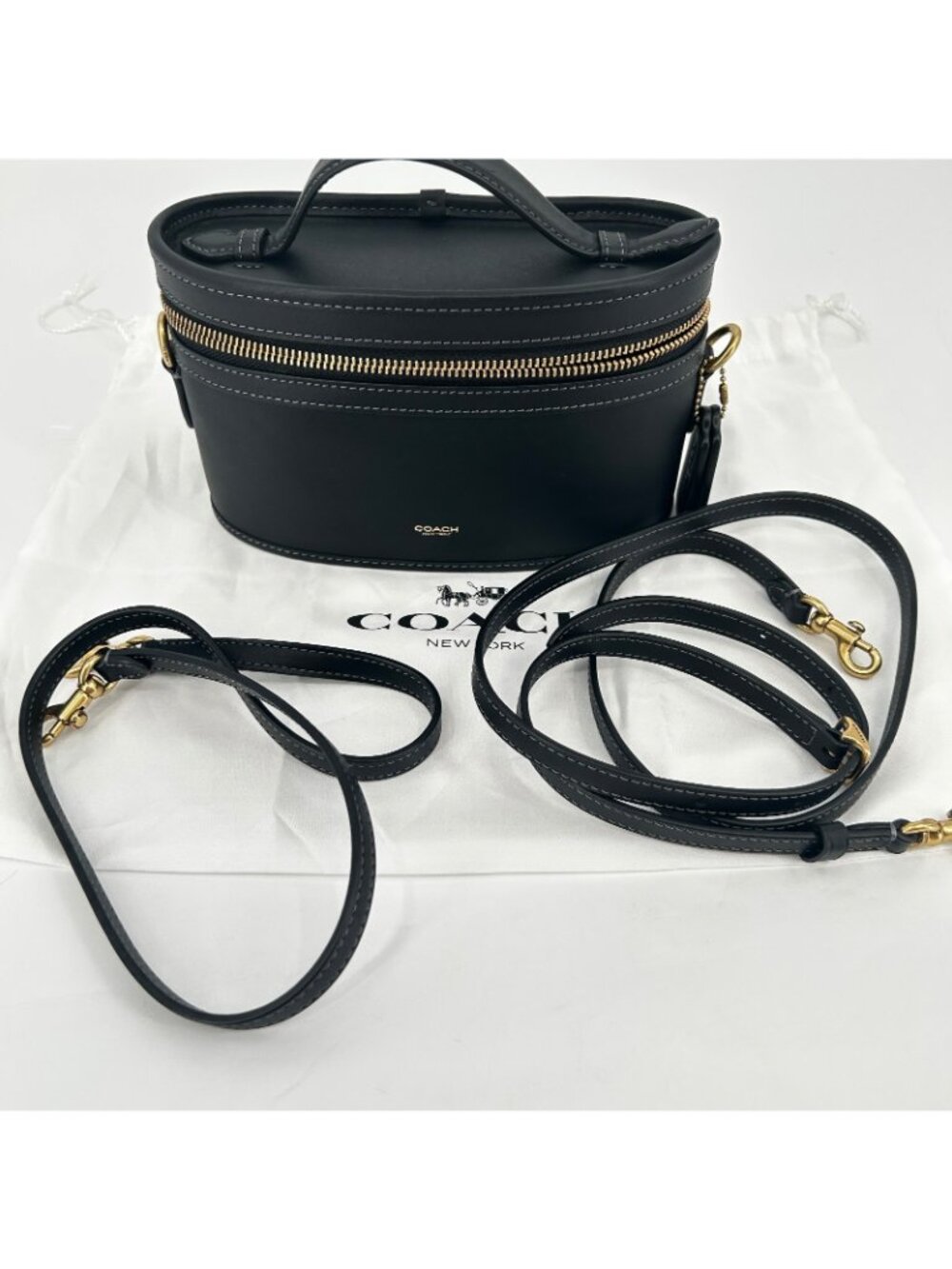 Coach The Trail Bag CBG93 Black Glovetanned Leather Crossbody Top Handle Zip - Picture 11 of 16